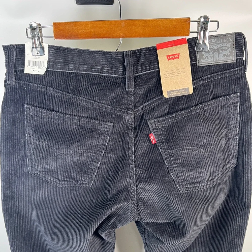 Levis Original Fit Corduroy Pants Mens 31x30 Black Straight Leg New! - Picture 4 of 7